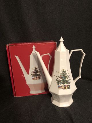 Nikko Christmastime Coffee Pot With Box White Tree
