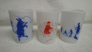 Hazel Atlas set 3 little pigs red riding hood wolf old woman who lived in shoe 2