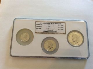 Three Coin 1976 - S Bicentennial Silver Proof Set - Ngc Pf 67,  68,  67 Scarce
