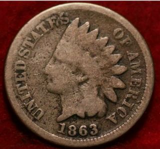 1863 Indian Head Cent Penny Vg/f Rare Old Us Coin Antique 158 Year Old Coin C/n
