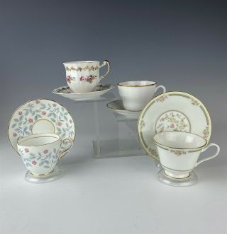 4 Royal Adderley Grosvenor Spode Oxford English Bone China Tea Cups Saucers Dck