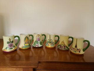 H & Co Selb Bavaria Hand Painted Cups