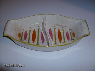 Red Wing Pepe Pattern Divided Vegetable Bowl/ Serving Dish 3
