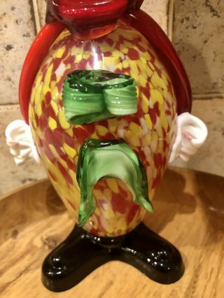 Muticoloured Unusual Large Big Belly Murano Clown With Hoop Design VGC 2