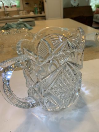Press Glass PENNSYLVANIA WATER EAPG PITCHER Holds 5 Cups To The Brim Late 1800’ 3