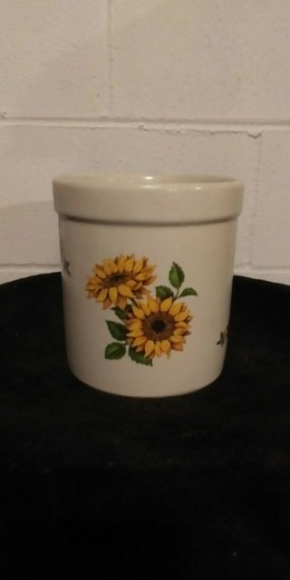 Vintage Robinson Ransbottom Sun Flower 2qt High Jar Crock Usa Piece