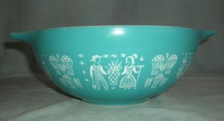 Vintage Pyrex Amish Butterprint Cinderella Bowl 444 Turquoise 4 Qt