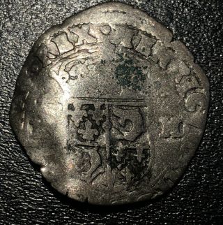 1593 France Dauphine Silver Douzain Henri Iv Rare Medieval Feudal French Coin
