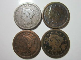 Large Cents: 1840,  1845,  1846 & 1847