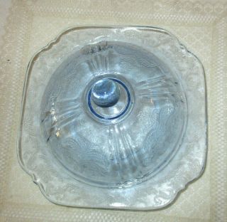 Lovely Vintage Blue Depression Glass Butter Dish With Lid