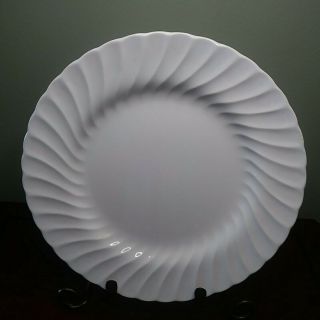 Set Of 3 Sheffield Bone White Ivory Usa Swirl Rim China 10 1/4 " Dinner Plates