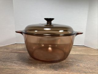 Corning Vision Ware Cookware 4.  5 L Dutch Oven Stock Pot W/lid Made In Usa