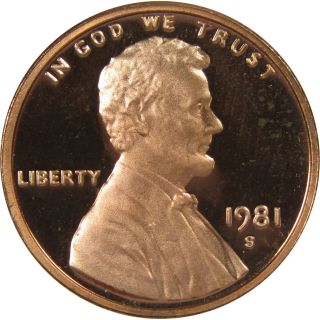 1981 S Type 2 Flat S Lincoln Memorial Cent Choice Proof Penny 1c Coin
