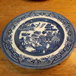 Churchill Made In England Blue Willow 8 " Salad Plate (s) Vintage
