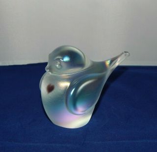 Vtg Zellique Studio 1983 Art Bird Paperweight Figurine Iridescent Heart Bubble