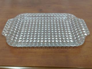 Eapg George Duncan Heavy Panelled Fine Cut Glass Platter 2 Handle Ice Cream Tray