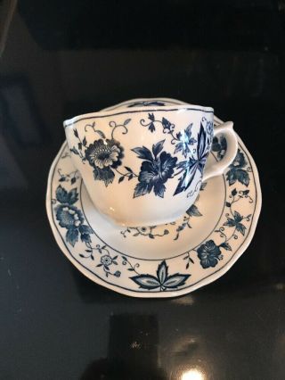 Blue Vienna Nikko Fine China Tea Cup And Saucer Blue/white Floral.