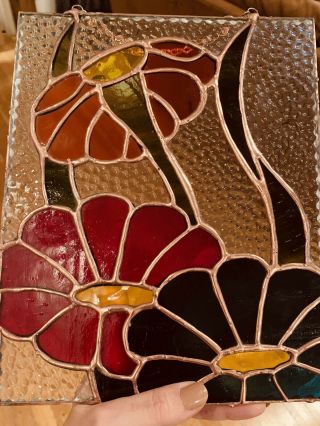 Stained Glass Panel Flowers Design