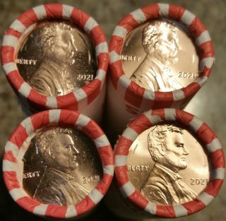 2021 P Lincoln Cent Penny 3 Unsearched Bank Rolls