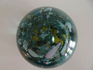 Vintage Bpkgw Blue Studio Art Glass Paperweight Big Pine Key Glass