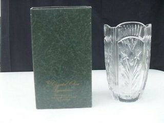 Nib Crystal Clear Signature Darlington 8 " Vase Handcut 24 Lead Crystal