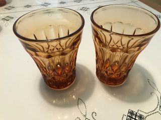 Two Noritake Perspective Amber 10 Ounce Flat Tumblers