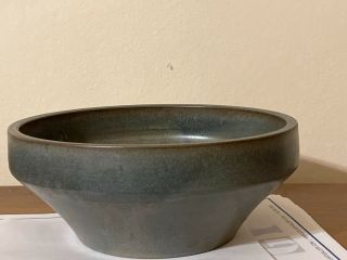 signed medium sized blue/brown glazed pottery bowl 2
