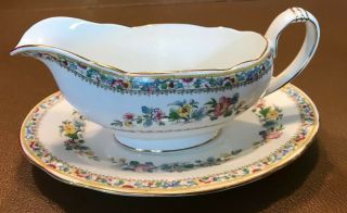 Eb Foley Ming Rose Bone China Gravy Boat And Under Plate Made In England