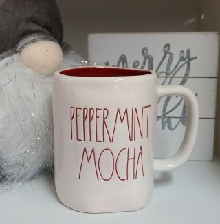 Rae Dunn Magenta Peppermint Mocha Coffee Mug Christmas Holiday Ll