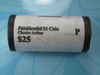 2012 - P Roll Chester Arthur Golden Presidential 25 Dollars Roll Wrapped