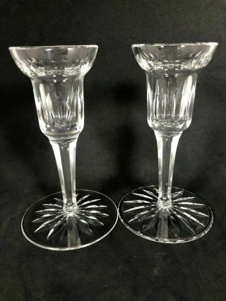 Waterford Lismore 5 3/4 " Crystal Single Candlestick Holders Signed 12e