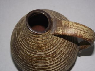 Native American SW USA Small Rope Pottery / Grooved Water Jug with Spout 2