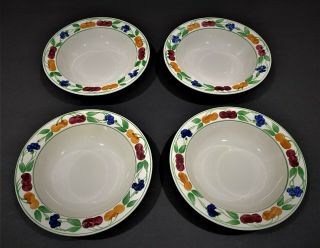 Royal Tudor Ware Four 6 3/8 " Diam.  Bowls Cherries And Blueberries