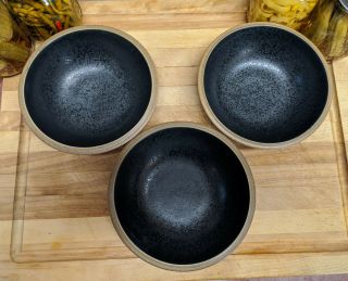 Set Of 3 Dansk Santiago Black Cereal Bowls