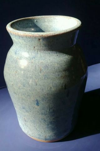 Peppertown Pottery Riley Hand Turn Blue Vase 8 " Mississippi Gift Worthy