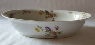 B & C Limoges France Bernardaud & Co White With Floral Small Vegetable Bowl