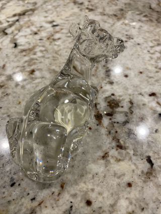 Vintage Princess House Pets Lead Crystal Cow Figurine Paperweight 3