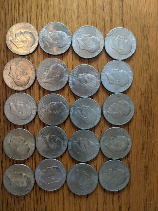 (20) 1976 Bicentennial Ike Us Dollar Coin - Large Dwight D Eisenhower Coin