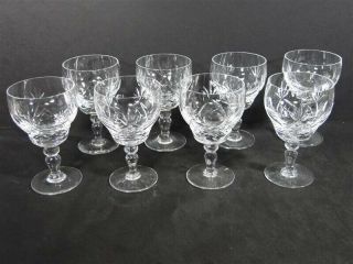 8 Royal Brierley Elizabeth England 4 - 1/8” Crystal 6 Oz Wine Glasses X8