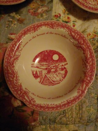Johnson Brothers England Twas The Night Before Christmas Set 3 Dinner Bowls
