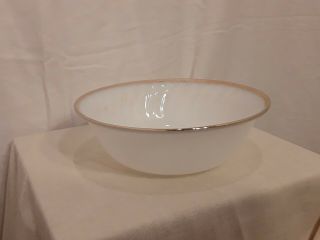 Fire King Vintage White Swirl With Gold Trim Serving Bowl