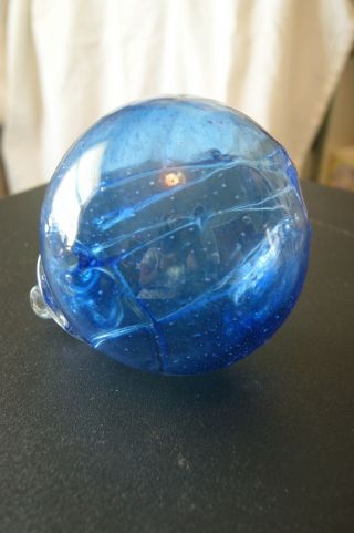 Vintage Hand Blown Blue Witches Ball Orb