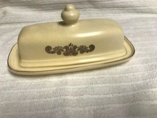 Pfaltzgraff Stoneware Village Covered Butter Dish 6 - 28 Made In Usa Vintage