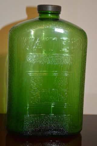 Owens Illinois Vintage Depression Glass Green Refrigerator Water Bottle 2 Quart