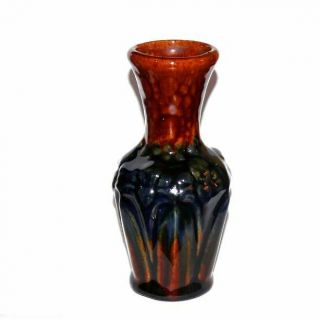 Vintage 5 " Drip Glaze Pottery Flower Vase Brown Blue
