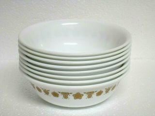 Set Of 8 Corelle Corning Ware Butterfly Gold 6 - 1/4 " Cereal Soup Bowls 1970s,  A,