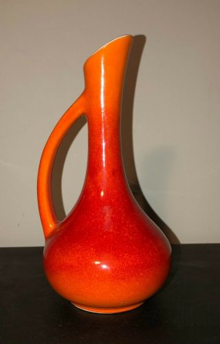 Vintage Royal Haeger Usa Art Pottery Handeled Bud Vase Rg 92 Mandarian Orange