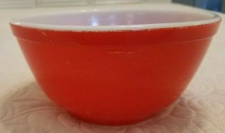 402 Vintage Pyrex Primary Red Mixing Nesting Bowl 1 1/2 Qt.  7 1/8 " Across Top