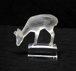 Lovely Vintage Signed French Lalique Crystal Daim Deer Figurine