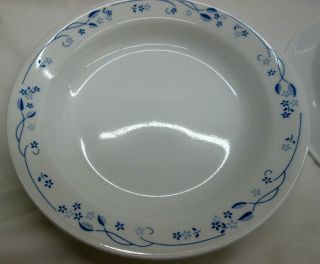 Corelle Provincial Blue Set of 4 Flat Rimmed Soup or Pasta Bowls 8.  5 
